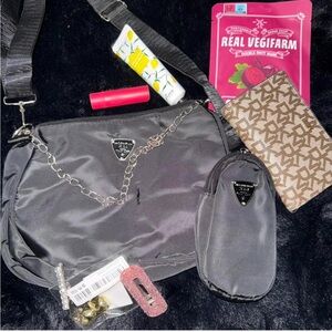 Black Nylon Crossbody Bag